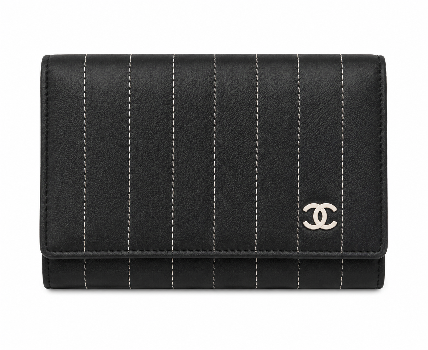 Chanel navy striped wallet