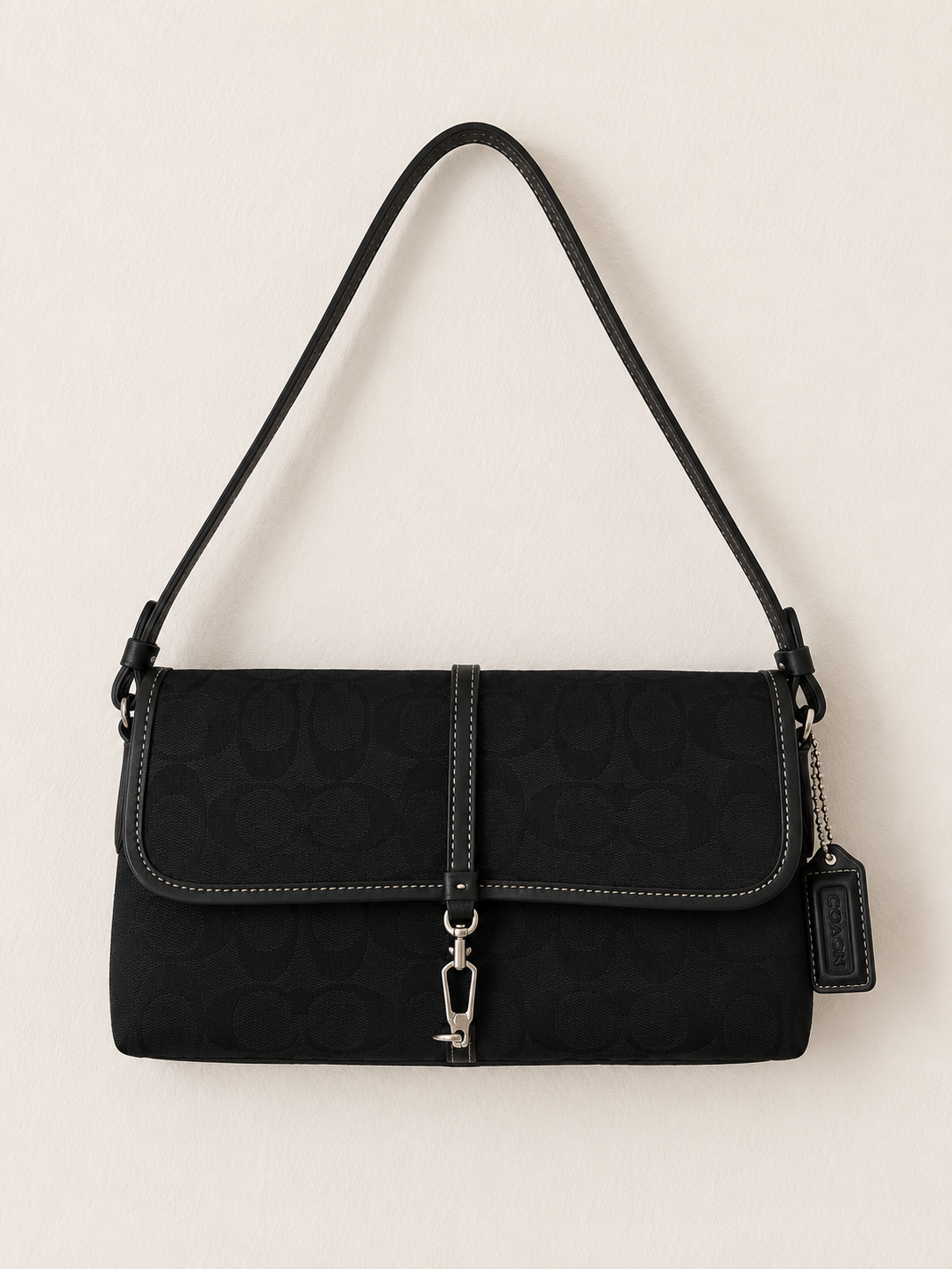 Coach Black Demi Clip Baguette