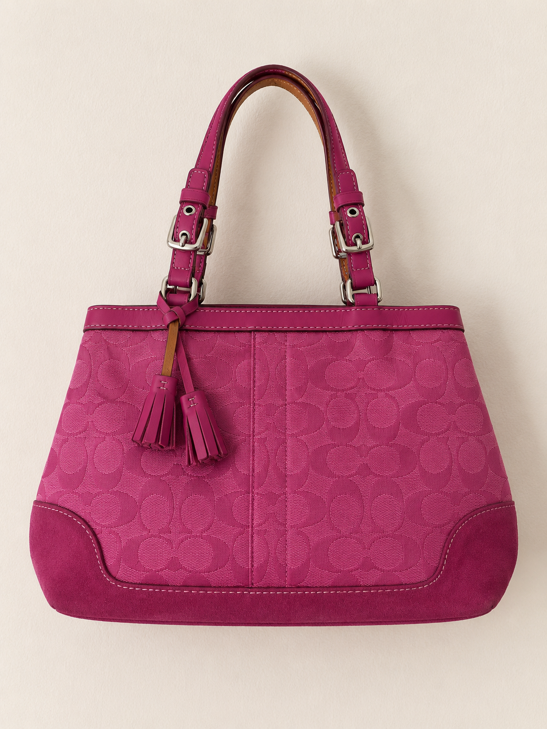Vintage coach hot pink monogram bag