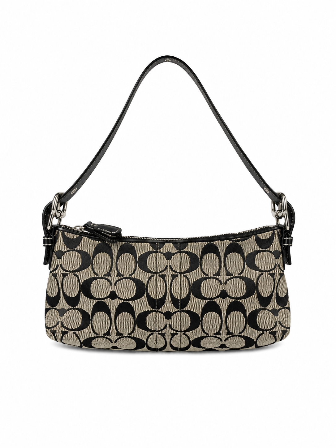 Vintage Coach blk/ grey demi shoulder bag 6371