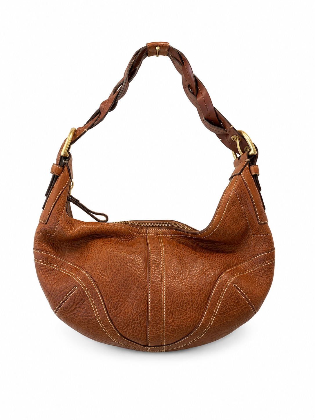 Vintage brown leather coach hobo 10043