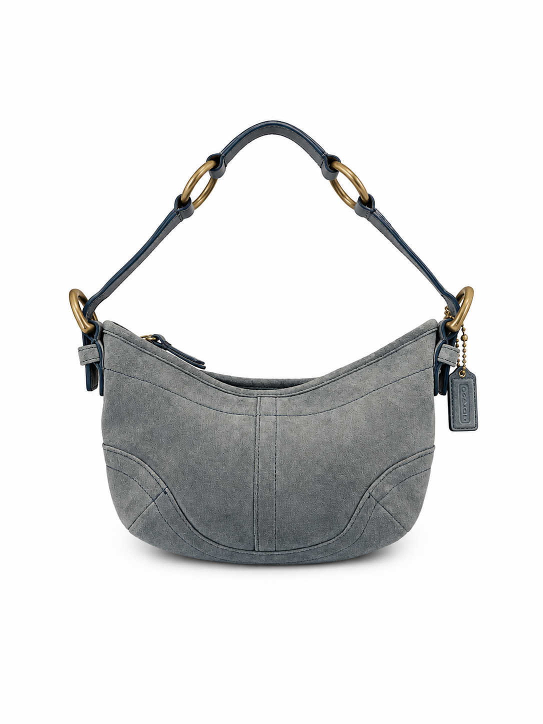 Vintage Coach suede blue hobo 9415